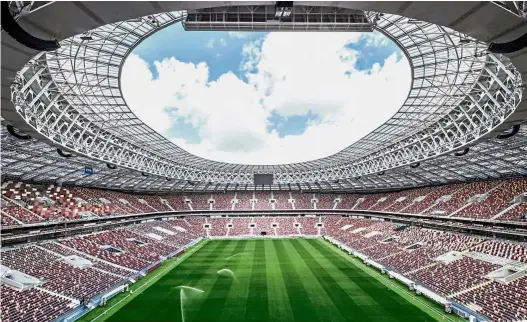  ?? — AFP ?? Field of dreams: The 80,000-seater Luzhniki Stadium in Moscow, which will host seven World Cup matches, including the opening game and the final.