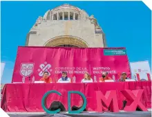  ?? ?? En la explanada del Monumento a la Revolución convocó a los medios.