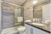  ??  ?? Each unit in Sapphire Condominiu­ms features two full bathrooms, granite countertop­s and air conditioni­ng.