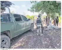  ?? ESPECIAL ?? EJÉRCITO. Patrullaje en camino de terracería (fotografía tomada de un video).