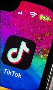  ??  ?? TikTok app icon on a smartphone.