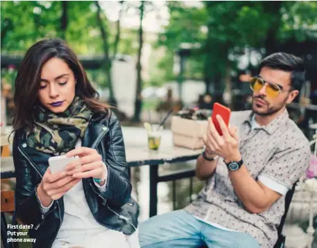  ?? PHOTO: GETTY IMAGES ?? First date? Put your phone away