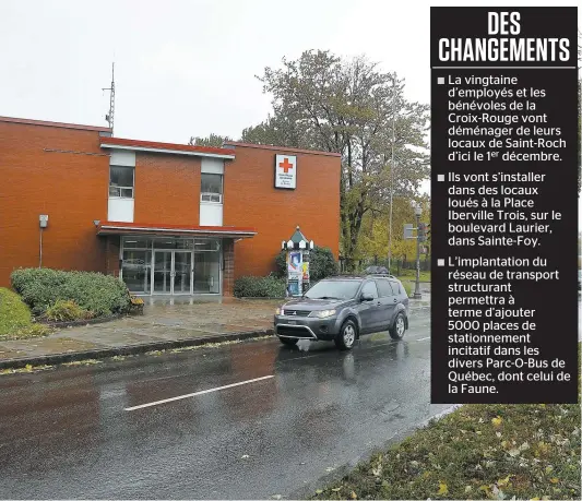  ?? PHOTO JEAN-FRANÇOIS DESGAGNÉS ?? Le bâtiment de la Croix-rouge qui sera détruit dans les prochaines semaines pour réaliser le pôle d’échanges de Saint-roch.