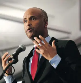  ?? JUSTIN TANG/ THE CANADIAN PRESS ?? Immigratio­n Minister Ahmed Hussen says Canada responded to a UN refugee agency request, and has been helping resettle more than a hundred former slaves in Canada.