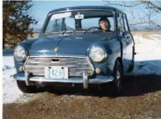  ?? BLEAKNEY FAMILY PHOTO ?? Writer Peter Bleakney at age 16 in Nova Scotia in his ’68 Austin Mini 1000.