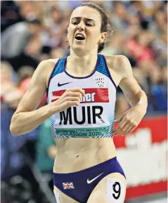  ??  ?? Timed out: Laura Muir failed in her 1,000m world record bid in Glasgow, but Sweden’s Armand Duplantis (right) broke his world record by clearing 6.18m at his first attempt