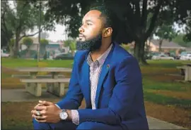  ??  ?? ACTIVIST Justin Blakely, who ran for City Council in 2019, says his views on police have shifted. “As a Black man … I get so scared, ’ cause you just don’t know.”