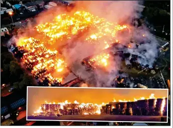  ?? ?? Paper loss: The huge blaze destroyed around 8,000 tonnes of paper and cardboard