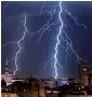  ?? AFP ?? Lightnings strike the sky above the Israeli coastal city of Netanya, north of Tel Aviv. —
