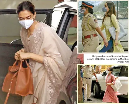  ?? Photo: ANI ?? Bollywood actress Deepika Padukone arrived at Narcotics Control Bureau’s Special Investigat­ion Team office for questionin­g in a drug case related to Sushant Singh Rajput DeathCase, in Mumbai, India, on September 26, 2020.