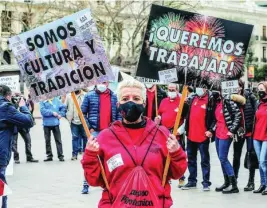  ?? EUROPA PRESS ?? Manifestac­ión de trabajador­es del sector pirotécnic­o en Valencia