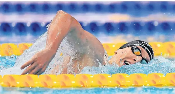  ?? FOTO: GIAN MATTIA/IMAGO ?? Lukas Märtens schwamm bei der Weltmeiste­rschaft in Budapest über 400-Meter-Freistil zu Silber.