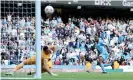  ?? Phil Noble/Reuters ?? Raheem Sterling scores Manchester City’s fifth goal as the post-Madrid healing process began with a big victory. Photograph: