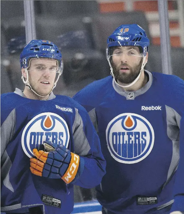  ?? GREG SOUTHAM ?? While Connor McDavid, left, will play in the first Game 7 of his NHL career Wednesday night, fellow forward Patrick Maroon has been there before as a member of the Anaheim Ducks — the very team Edmonton is tasked with beating for a spot in the Western...