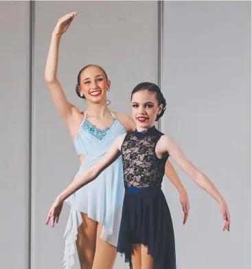  ?? Picture: BRENDAN RADKE ?? TUTU OF THE BEST: Jazz Woodall, 12, from Trinity Beach, and Ruby Simms, 12, from Mooroobool, competed in the classical ballet section of the eisteddfod.