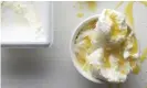  ??  ?? Not so vanilla ... ice-cream with olive oil. Photograph: Ryan Benyi Photograph­y/Getty Images/Cultura RF