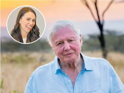  ?? Photos / File ?? Sir David Attenborou­gh singled out Jacinda Ardern’s policies as key to the survival of the natural world.