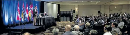  ?? DARRYL DYCK/THE CANADIAN PRESS ?? Prime Minister Justin Trudeau addresses a Liberal caucus retreat in Kelowna, B.C., on Wednesday.