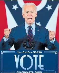  ??  ?? Tanto Donald Trump como Joe Biden se han mantenido en constantes campañas políticas atrayendo el voto en estados claves.