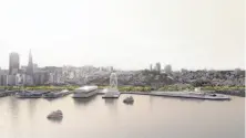  ?? Photo illustrati­ons by Hassell ?? Australian design firm Hassell suggests planning for sea level rise in the Embarcader­o piers’ upgrades in its photo illustrati­ons.