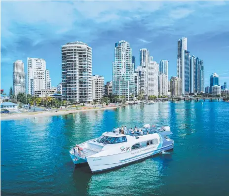  ??  ?? The hop-on-hop-off ferry network to service the Gold Coast's waterways has materialis­ed after many previous proposals.