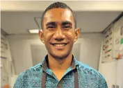  ??  ?? Fiji Airways cabin crew member Benito Waqavou