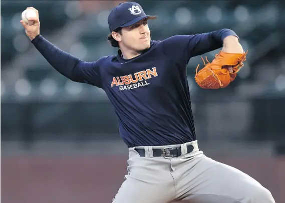  ?? JULIE BENNETT/AL.COM VIA AP, FILE ?? Auburn pitcher Casey Mize has risen from an undrafted high school player to a potential No. 1 overall pick.
