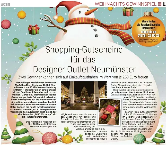 Shopping-Gutscheine für das Designer Outlet Neumünster - PressReader