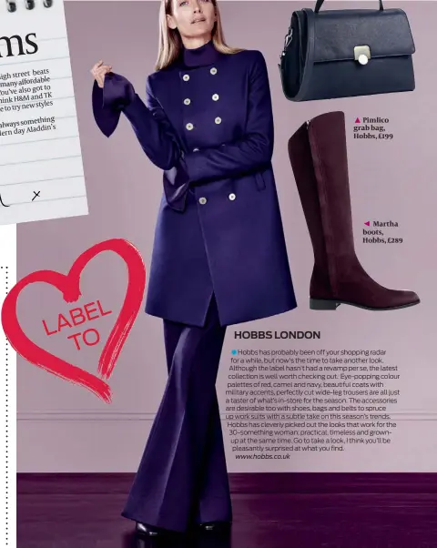  ??  ?? Pimlico grab bag, Hobbs, £199
Martha boots, Hobbs, £289