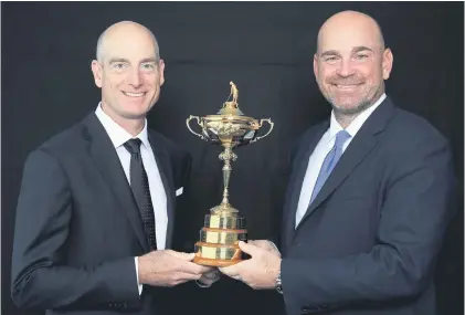  ?? Picture: Getty Images ?? PROTAGONIS­TS. Captains Jim Furyk (left) of the United States and Europe’s Thomas Bjorn will be chasing the coveted Ryder Cup in France this weekend.