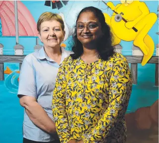  ?? NO NEED TO SUFFER: Nurse practition­er Audrey Corstiaans with Dr Kurinji Kannan at the perineal clinic at the Townsville Hospital. Picture: EVAN MORGAN ??