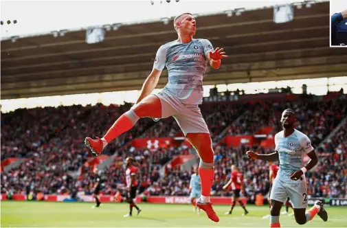  ??  ?? Great joy: Chelsea’s Ross Barkley celebratin­g after scoring his side’s second goal in the Premier League match against Southampto­n at St Mary’s yesterday. Inset: Arsenal’s Alexandre Lacazette. — Reuters / AP