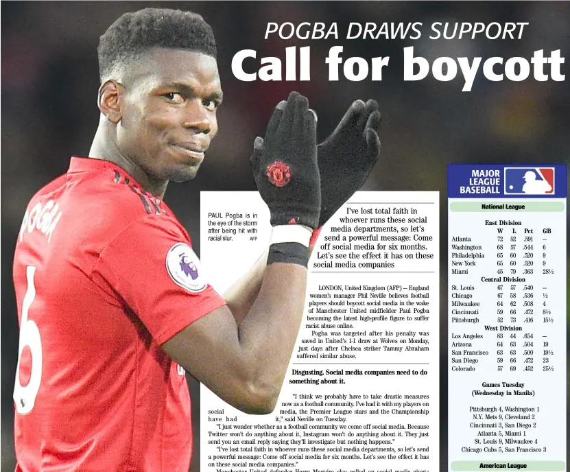  ?? AFP ?? PAUL Pogba is in the eye of the storm after being hit with racial slur.
