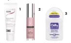  ??  ?? 1. Hidratante Vulvar para aliviar el picor, de Woman Isdin (9,85 ). 2. Gel íntimo lubricante, de � Miss Vivien (39,95 ). 3. Higiene íntima hidratante � y nutritiva, Chilly Hidratante, de Chilly (3,99 ). �