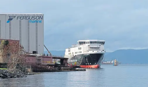  ??  ?? CONSTRUCTI­ON: MV Glenn Sannox in Port Glasgow, where the two new west coast Calmac ferries are being built