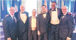  ?? COURTESY ?? Members of the Navy 1985-86 men’s basketball team got together in Washington, D.C., when David Robinson was honored by the United States Navy for his philanthro­pic work. From left, Cliff Rees, Vernon Butler, Doug Wojcik, Kylor Whitaker, Robinson and Carl Liebert.