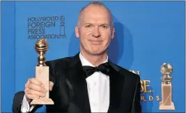  ??  ?? Michael Keaton won the best actor award for his role as a washed-up actor in Alejandro González Iñárritu’s Birdman.