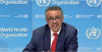  ?? XINHUA ?? Tedros Adhanom Ghebreyesu­s, director general de la OMS.