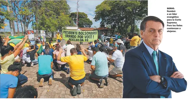  ?? FOTOS: CEDOC PERFIL Y AFP ?? SERIO. Nombró a un líder evangélico para la Corte Suprema. Pero los fieles comienzan a alejarse.