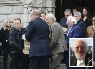  ??  ?? Eamonn’s coffin is carried from the church in Crumlin. Inset, Eamonn Campbell.