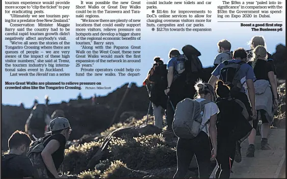  ?? Picture / Mike Scott ?? More Great Walks are planned to relieve pressure on crowded sites like the Tongariro Crossing.