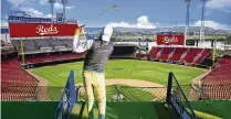  ?? CONTRIBUTE­D WCPO ?? Upper Deck Golf, allowing fans to play a nine-hole course inside the Reds’ Great American Ball Park, will take place June 28-30. It’s open to ages 12 and up.