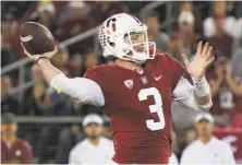  ?? Don Feria / Associated Press ?? Stanford quarterbac­k K.J. Costello threw 43 passes against Washington State, the Cardinal’s most in a game in eight years.