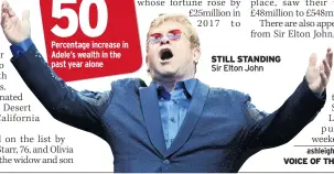  ??  ?? STILL STANDING Sir Elton John