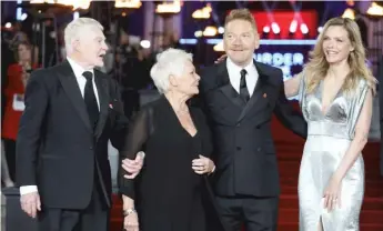  ??  ?? “Murder on the Orient Express” stars Derek Jacobi ( from left), Judi Dench, Kenneth Branagh and Michelle Pfeiffer attend the film’s world premiere in London on Nov. 2.