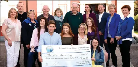  ?? Photo by Michelle Cooper Galvin ?? Daniel and Melissa Macbeth (centre right) presenting a cheque for €28,046.15 proceeds of the late Brenda Macbeth CD ‘For The Good Times’ to Recovery Haven Kerry Siobhan MacSweeney with (front from left) Laura and Amy Kelly, Charlotte Ambrose (back from...