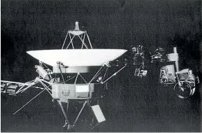  ?? AP ?? A photo from the Jet Propulsion Lab in Passadena, California, shows the Voyager 2 spacecraft in 1977.