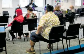  ?? Photos / Dean Purcell ?? Many members of the Pacific community got the jab at the Covid19 South Seas Health Vaccinatio­n Centre at the MIT campus in Otara yesterday.