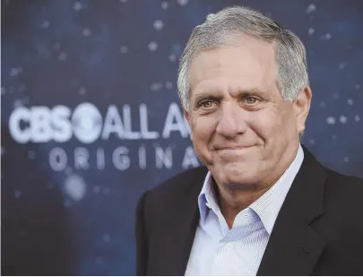  ?? AP FILE PHOTO ?? EXIT, STAGE LEFT: Les Moonves, chairman and CEO of CBS Corp., is resigning as one of the most powerful executives in Hollywood amid sexual misconduct allegation­s against him.