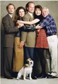  ??  ?? Frasier with cast members Niles, Roz, Daphne and Martin